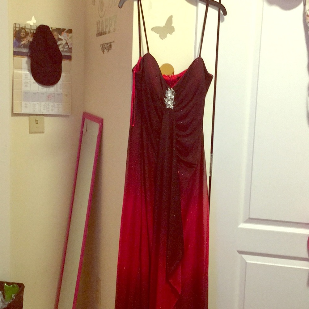 Red and black sparkle dress